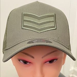 Green Military Style Patch Trucker Hat